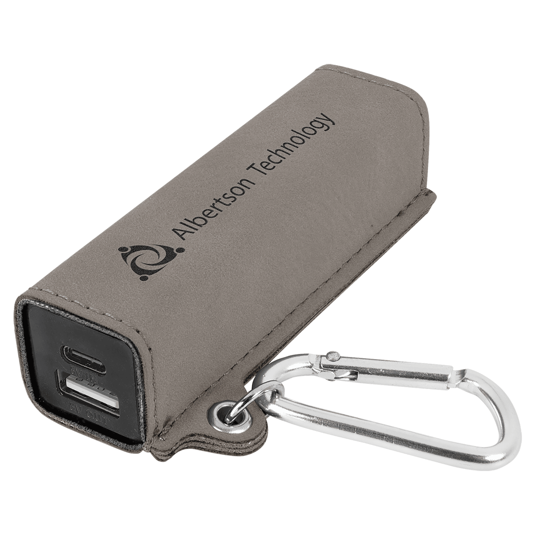 Laserable Leatherette 2200 mAh Power Bank with USB - C Cord - JDS