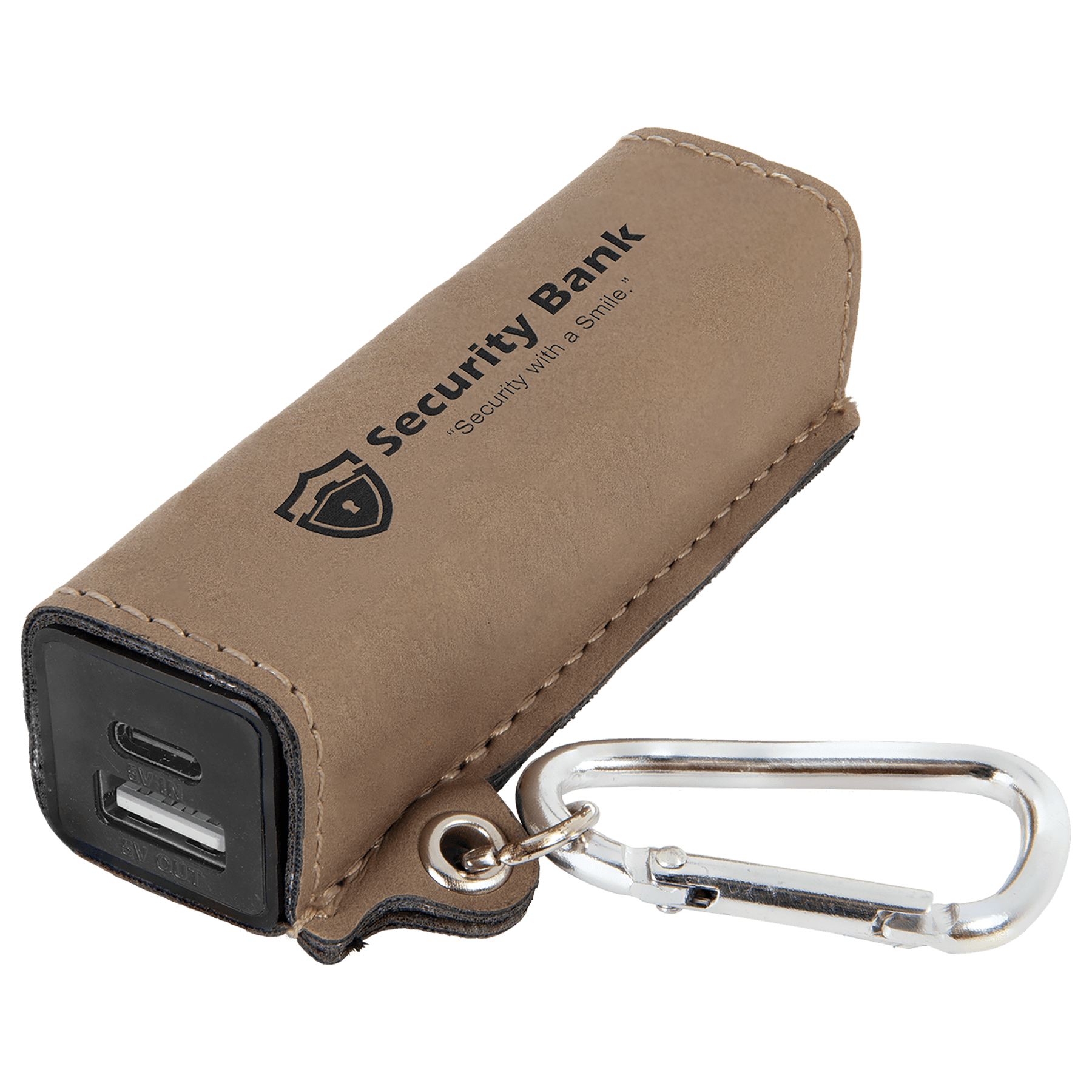 Laserable Leatherette 2200 mAh Power Bank with USB - C Cord - JDS