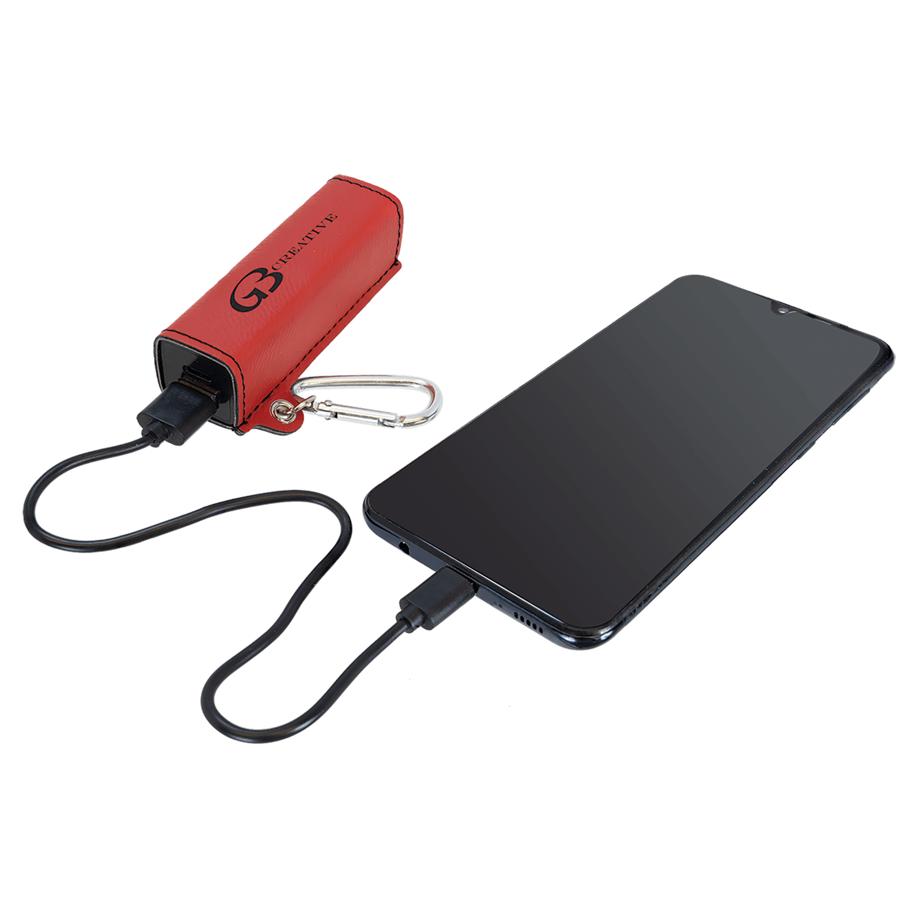 Laserable Leatherette 2200 mAh Power Bank with USB - C Cord - JDS