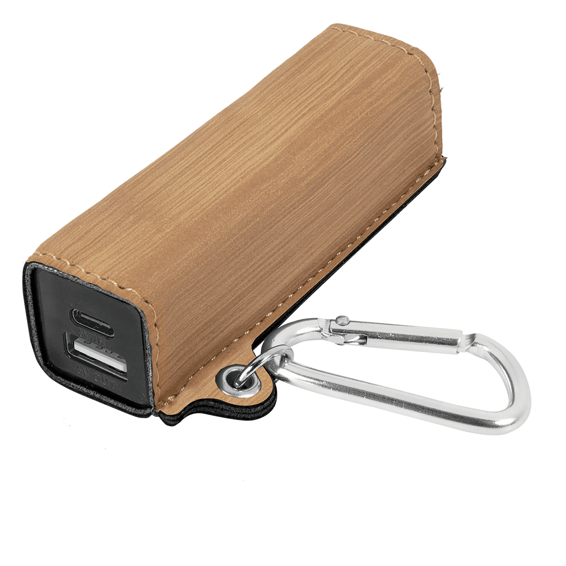 Laserable Leatherette 2200 mAh Power Bank with USB - C Cord - JDS