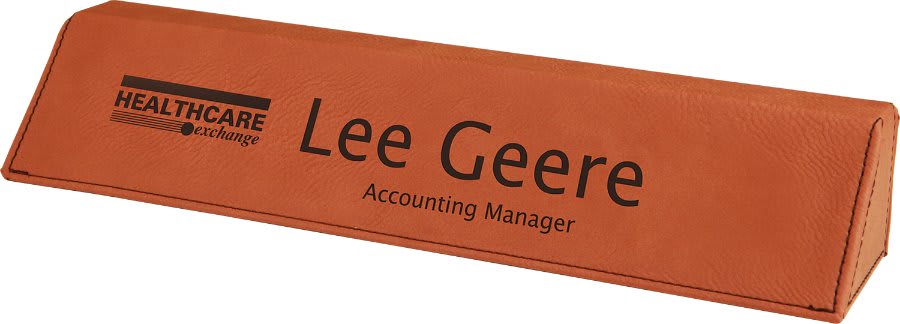 Laserable Leatherette Desk Wedge - JDS