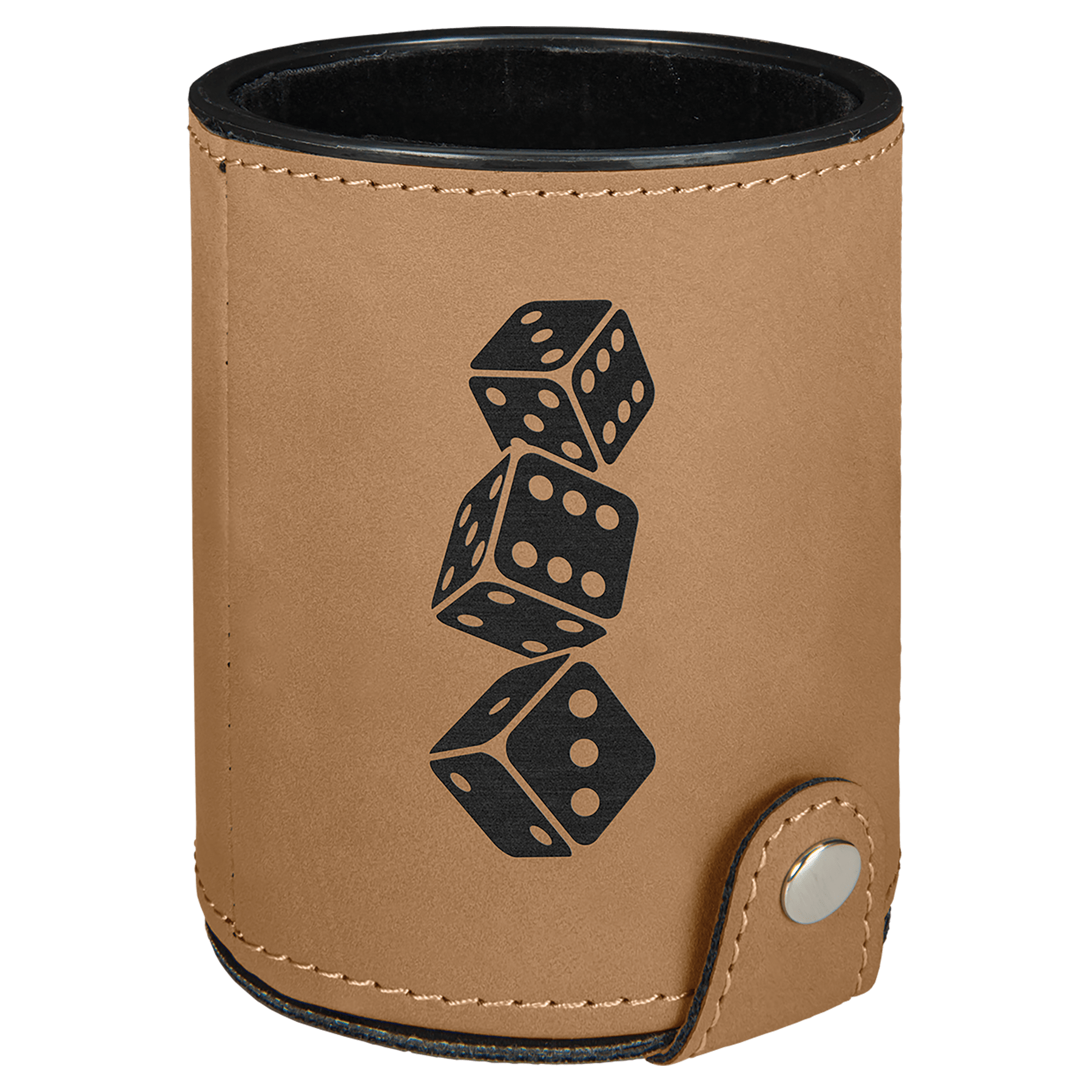 Laserable Leatherette Dice Cup with 5 Dice - JDS