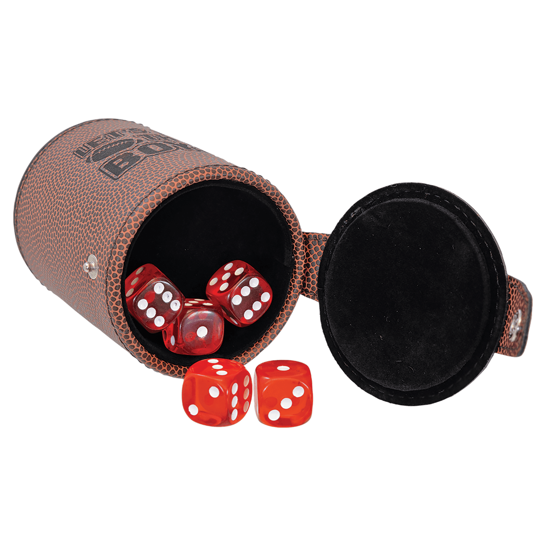 Laserable Leatherette Dice Cup with 5 Dice - JDS