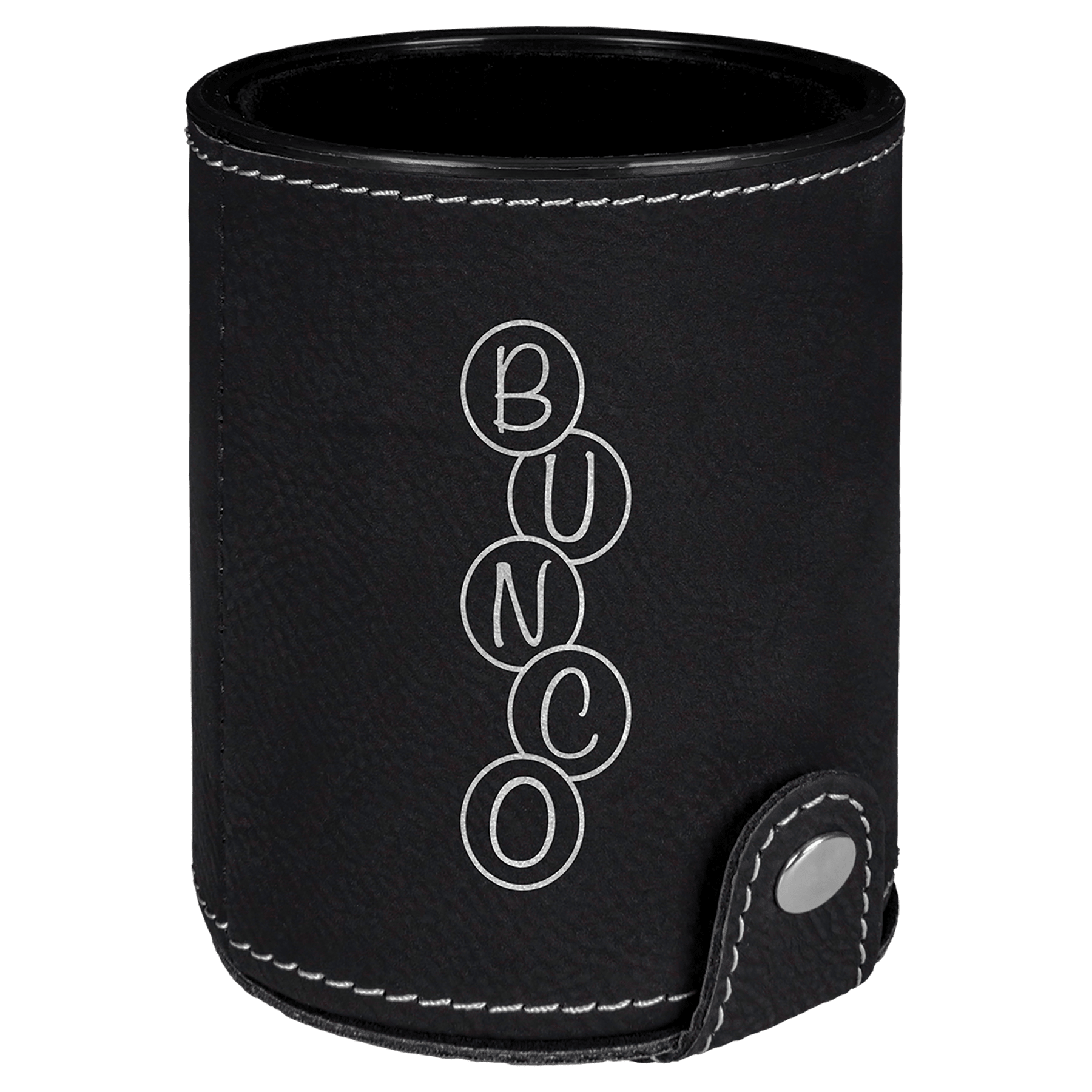 Laserable Leatherette Dice Cup with 5 Dice - JDS