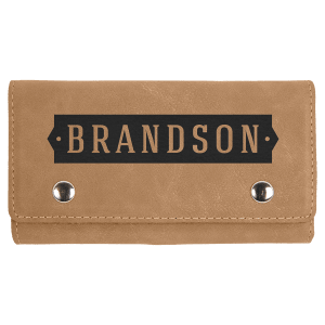 Light Brown Laserable Leatherette Card & Dice Set - GFT1031 - Austin Print Co.