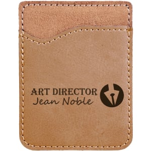 Light Brown Laserable Leatherette Phone Wallet - GFT520 - Austin Print Co.