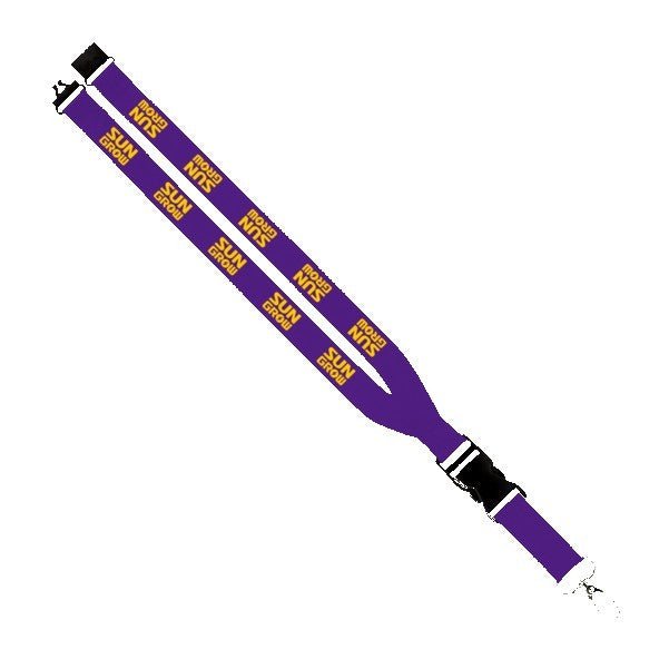 Maverick 1" Polyester Lanyard with Slide Buckle Release, Silver Metal Oval & Convenience Release - STS Brand