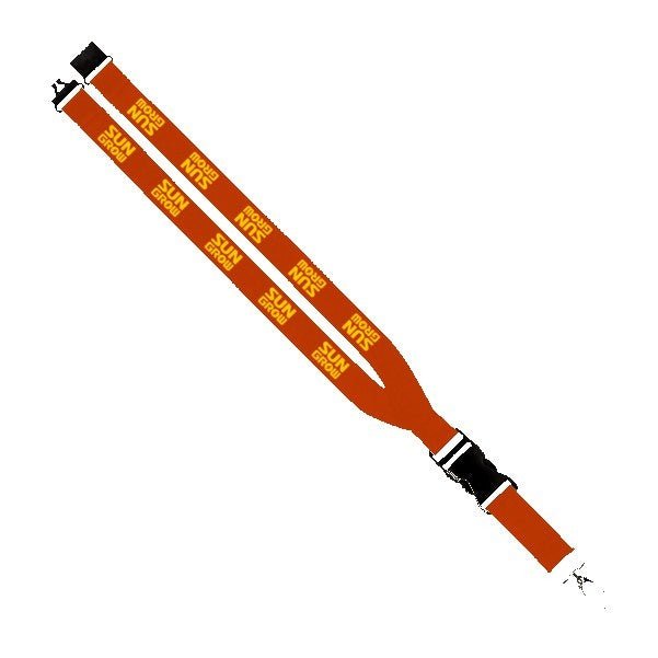 Maverick 1" Polyester Lanyard with Slide Buckle Release, Silver Metal Oval & Convenience Release - STS Brand