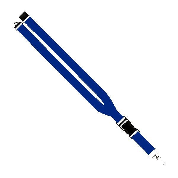 Maverick 1" Polyester Lanyard with Slide Buckle Release, Silver Metal Oval & Convenience Release - STS Brand