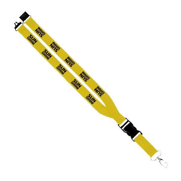 Maverick 1" Polyester Lanyard with Slide Buckle Release, Silver Metal Oval & Convenience Release - STS Brand
