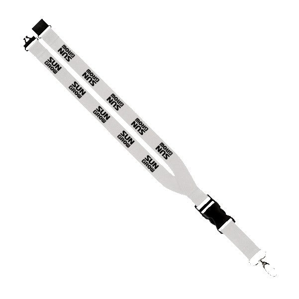 Maverick 1" Polyester Lanyard with Slide Buckle Release, Silver Metal Oval & Convenience Release - STS Brand