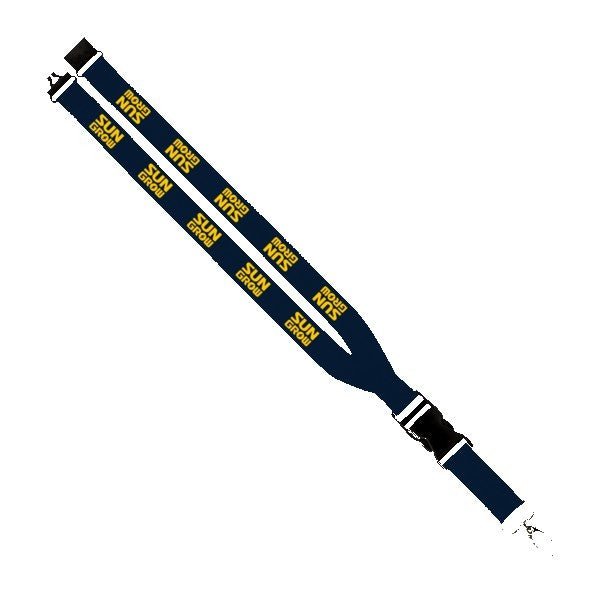Maverick 1" Polyester Lanyard with Slide Buckle Release, Silver Metal Oval & Convenience Release - STS Brand