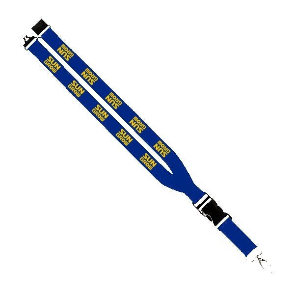 Maverick 1" Polyester Lanyard with Slide Buckle Release, Silver Metal Oval & Convenience Release - STS Brand