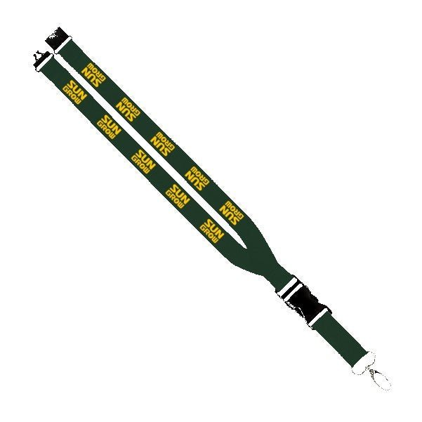 Maverick 1" Polyester Lanyard with Slide Buckle Release, Silver Metal Oval & Convenience Release - STS Brand