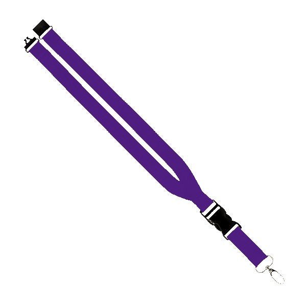 Maverick 1" Polyester Lanyard with Slide Buckle Release, Silver Metal Oval & Convenience Release - STS Brand