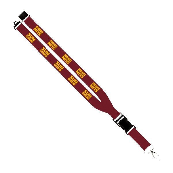Maverick 1" Polyester Lanyard with Slide Buckle Release, Silver Metal Oval & Convenience Release - STS Brand