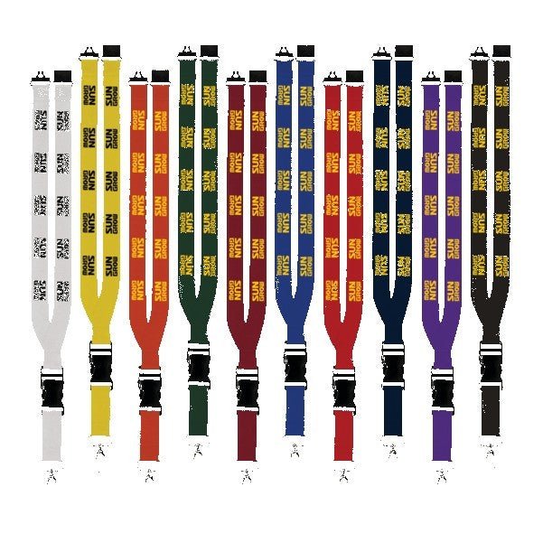 Maverick 1" Polyester Lanyard with Slide Buckle Release, Silver Metal Oval & Convenience Release - STS Brand