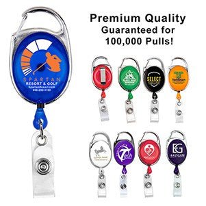 "Oberlin" Retractable Carabiner Style Badge Reel & Badge Holder - STS Brand