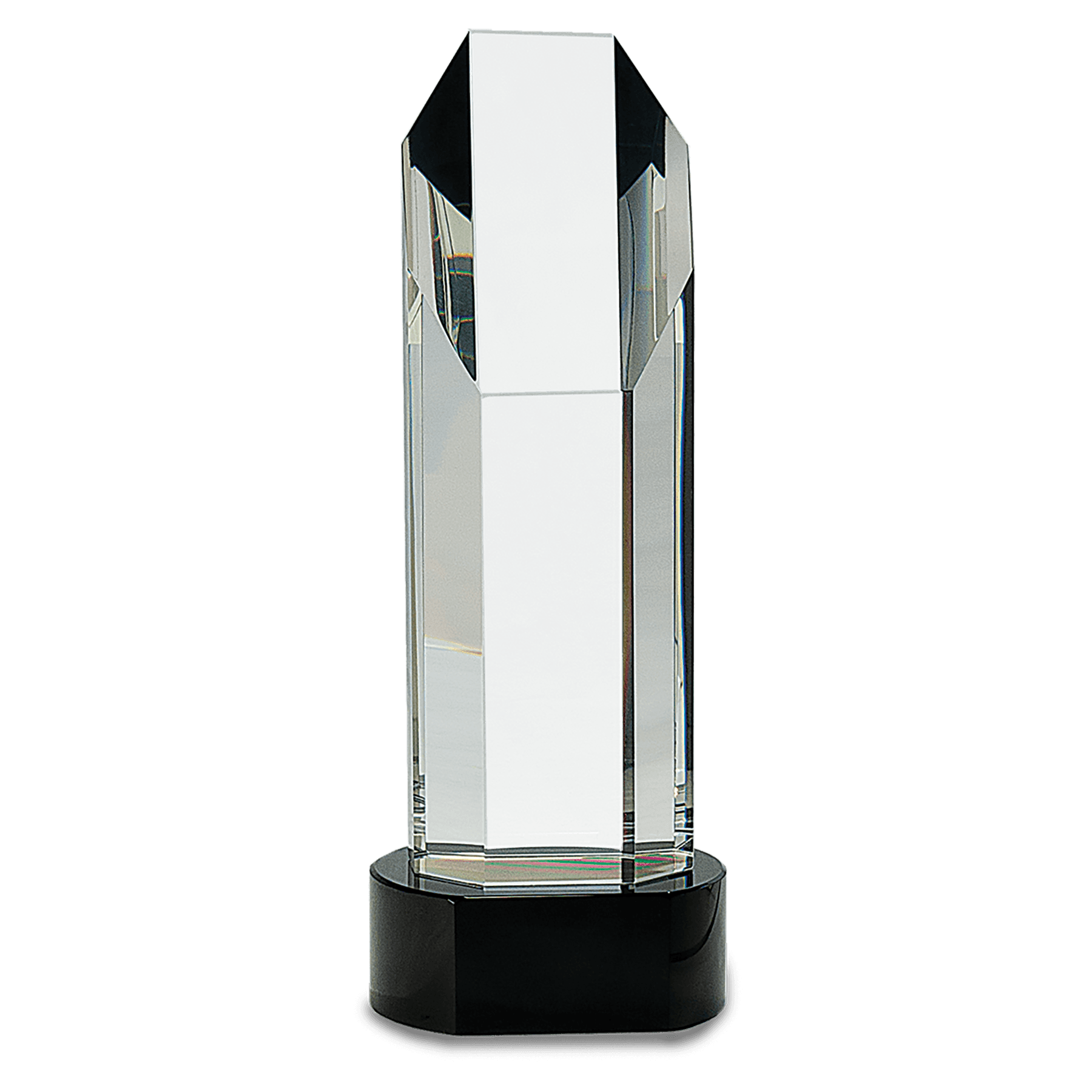 Octagon Slant - Top Crystal on Black Pedestal Base - JDS