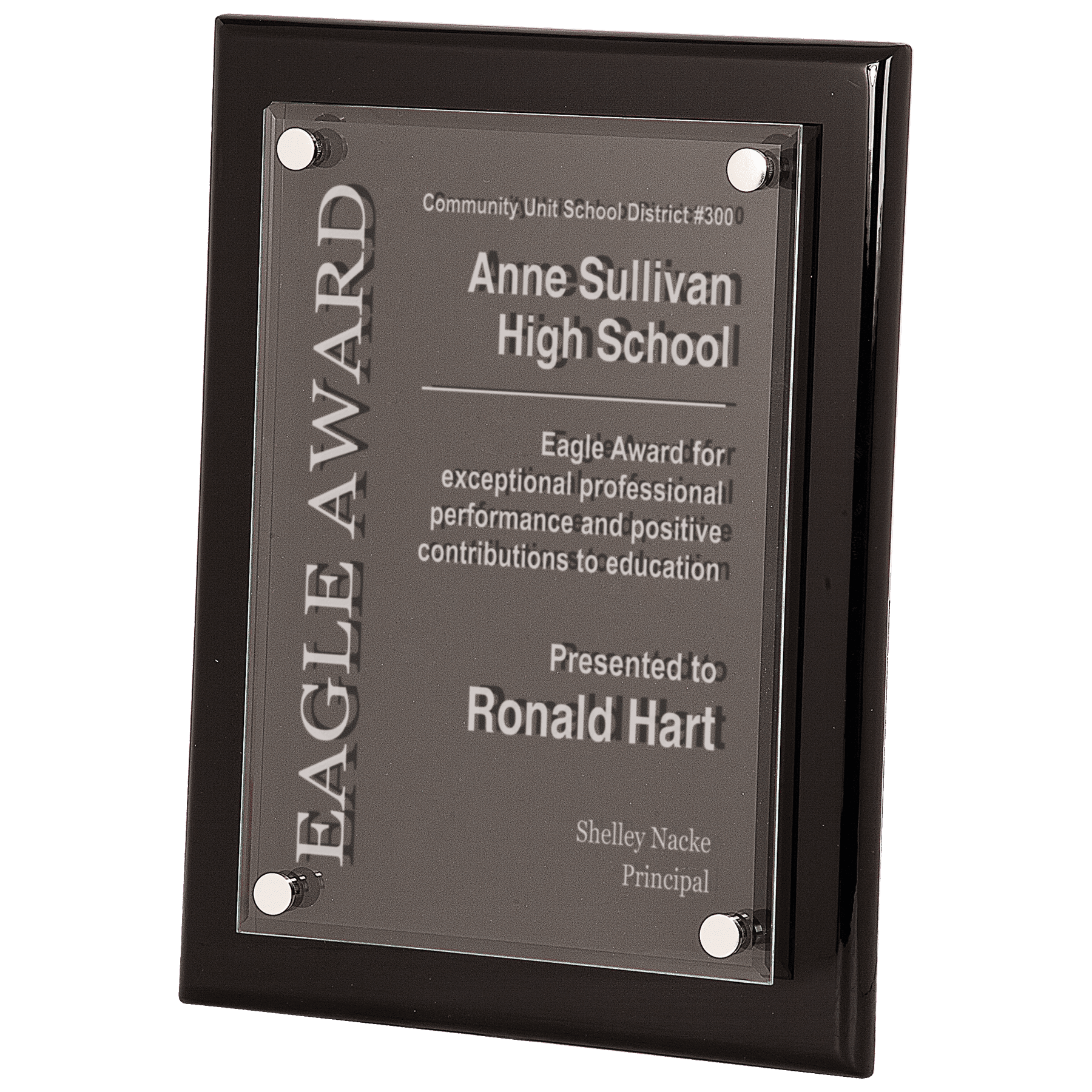 Piano Finish Floating Acrylic Plaque - JDS