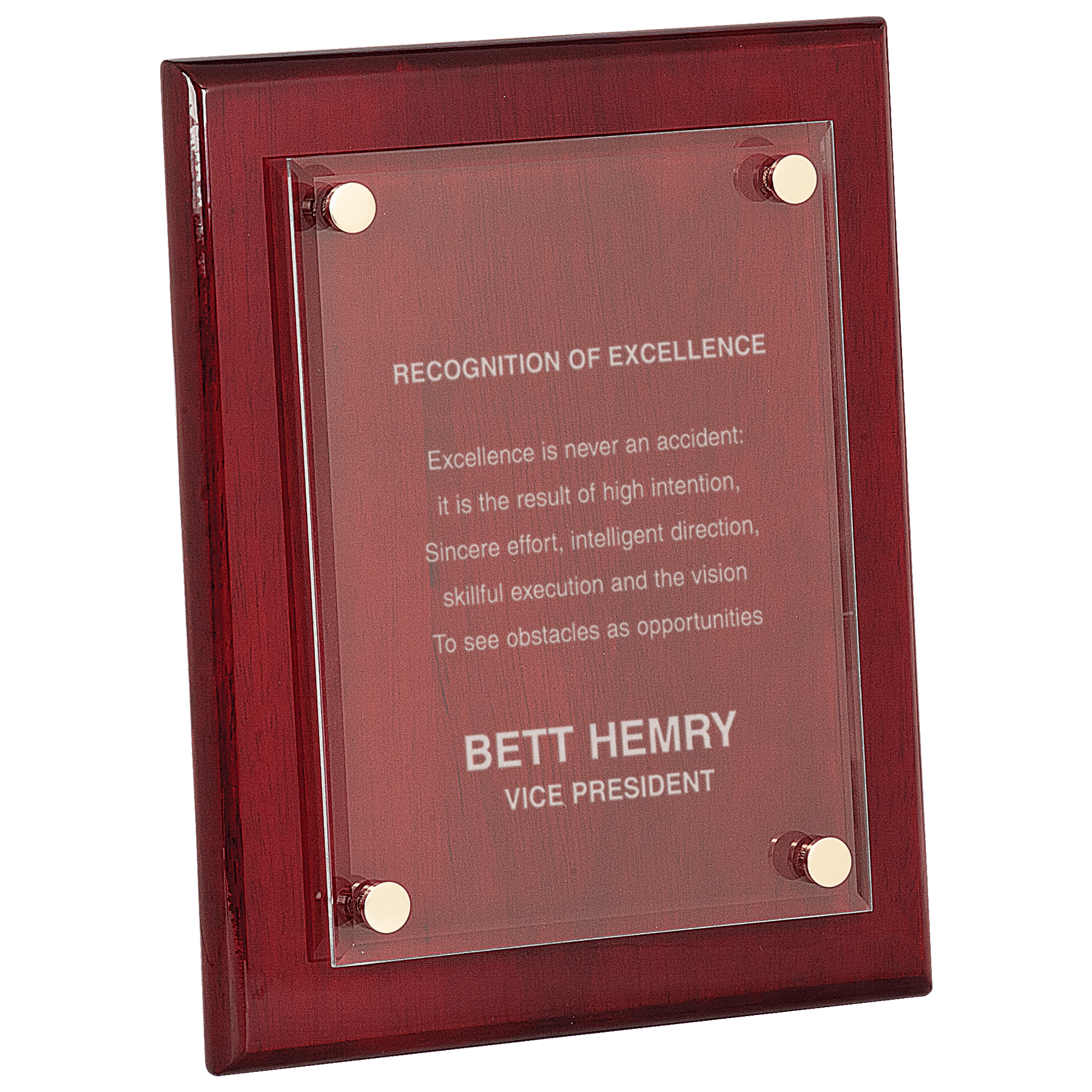 Piano Finish Floating Acrylic Plaque - JDS