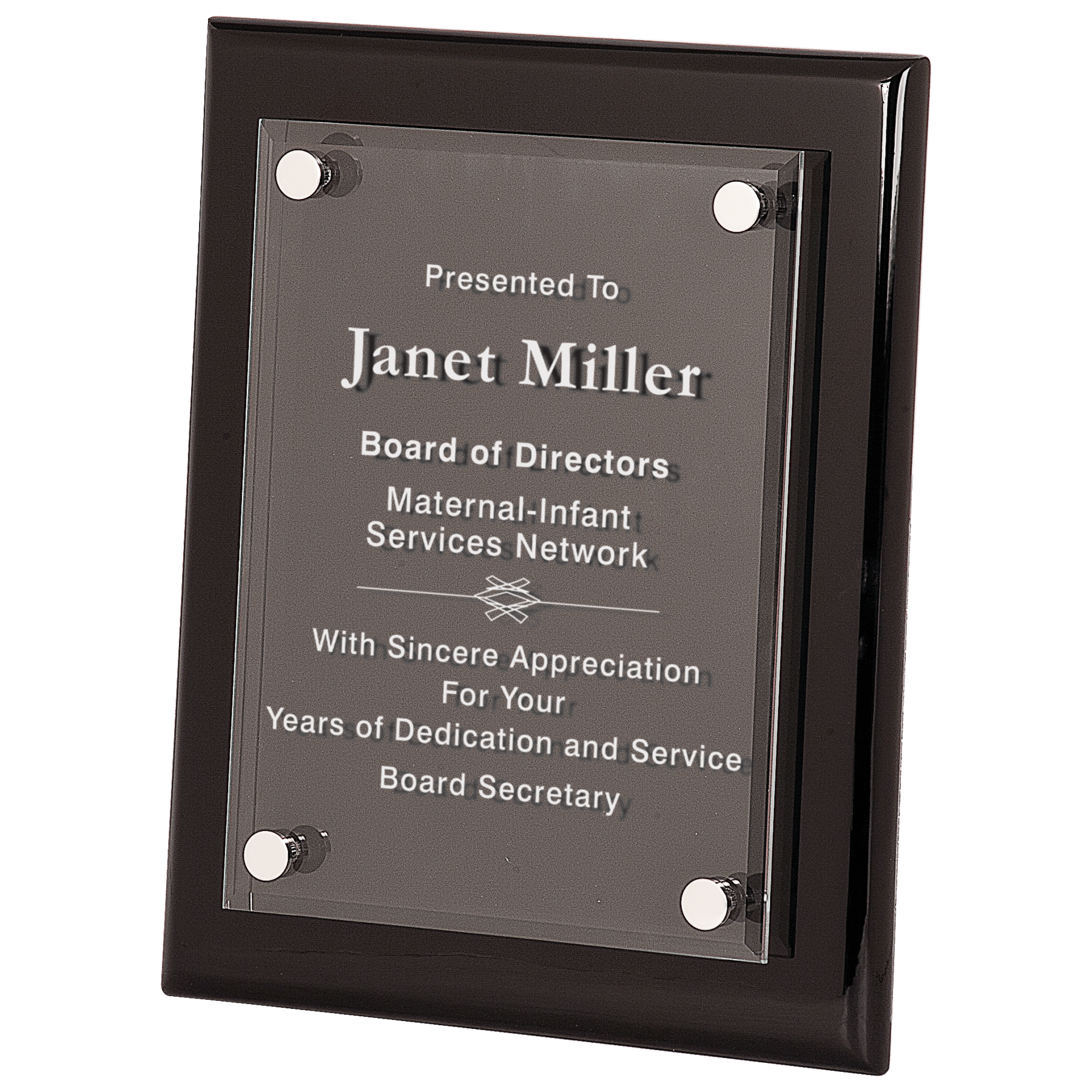 Piano Finish Floating Acrylic Plaque - JDS
