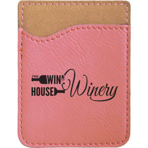 Pink Laserable Leatherette Phone Wallet - GFT527 - Austin Print Co.