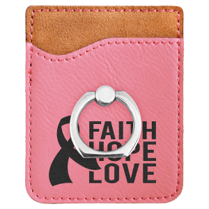Pink Laserable Leatherette Phone Wallet with Silver Ring - GFT1127 - Austin Print Co.