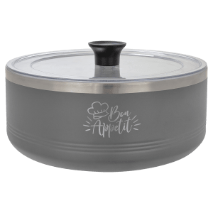 Polar Camel Gray 3 Quart Serving Bowl with Lid - LSB303 - Austin Print Co.