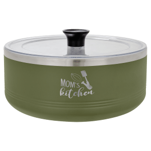 Polar Camel Olive Green 3 Quart Serving Bowl with Lid - LSB304 - Austin Print Co.