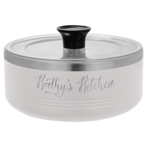 Polar Camel White 1 1/4 Quart Serving Bowl with Lid - LSB202 - Austin Print Co.