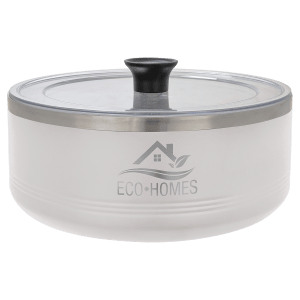 Polar Camel White 3 Quart Serving Bowl with Lid - LSB302 - Austin Print Co.