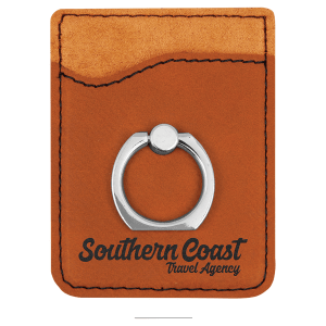 Rawhide Laserable Leatherette Phone Wallet with Silver Ring - GFT1124 - Austin Print Co.
