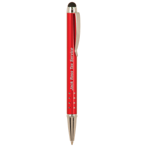 Red with Silver Trim Laserable Pen with Stylus - LP833 - Austin Print Co.