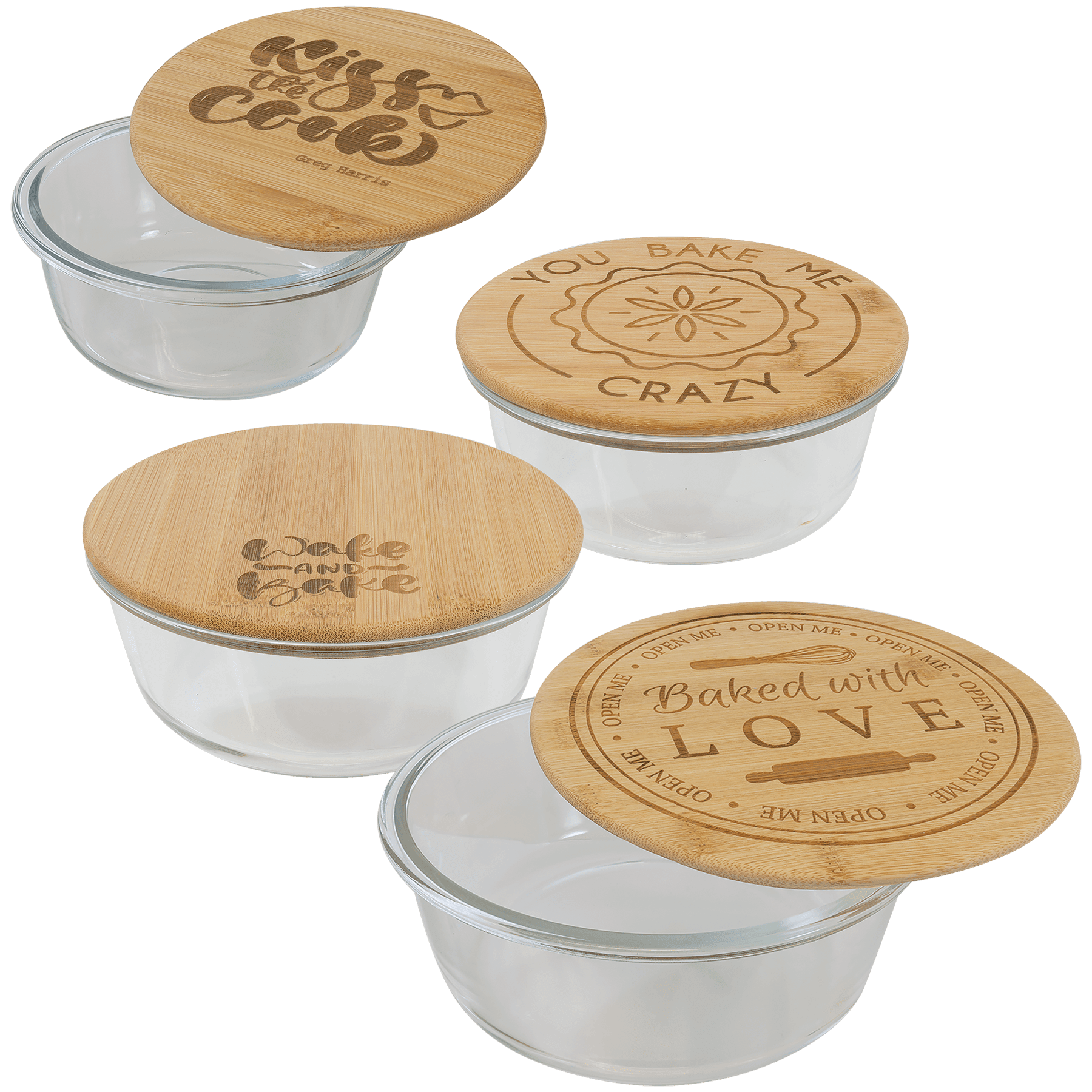 Round Glass Container with Bamboo Lid - JDS