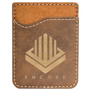 Rustic/Gold Laserable Leatherette Phone Wallet - GFT732 - Austin Print Co.