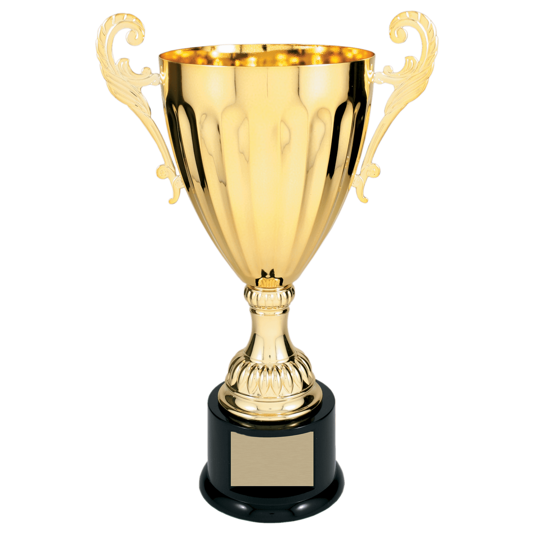 Scallop Embossed Metal Cup Trophy on Plastic Base - JDS