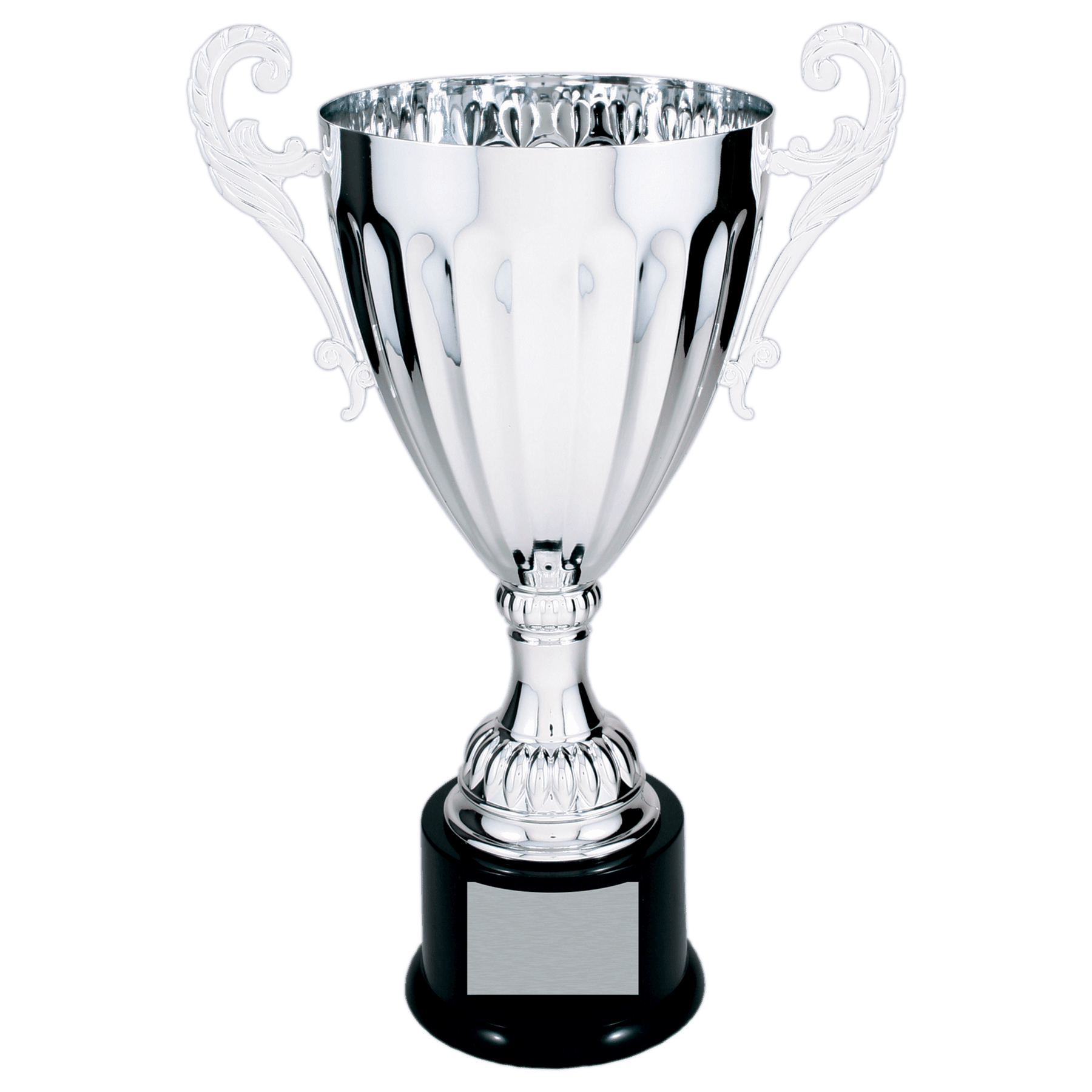 Scallop Embossed Metal Cup Trophy on Plastic Base - JDS