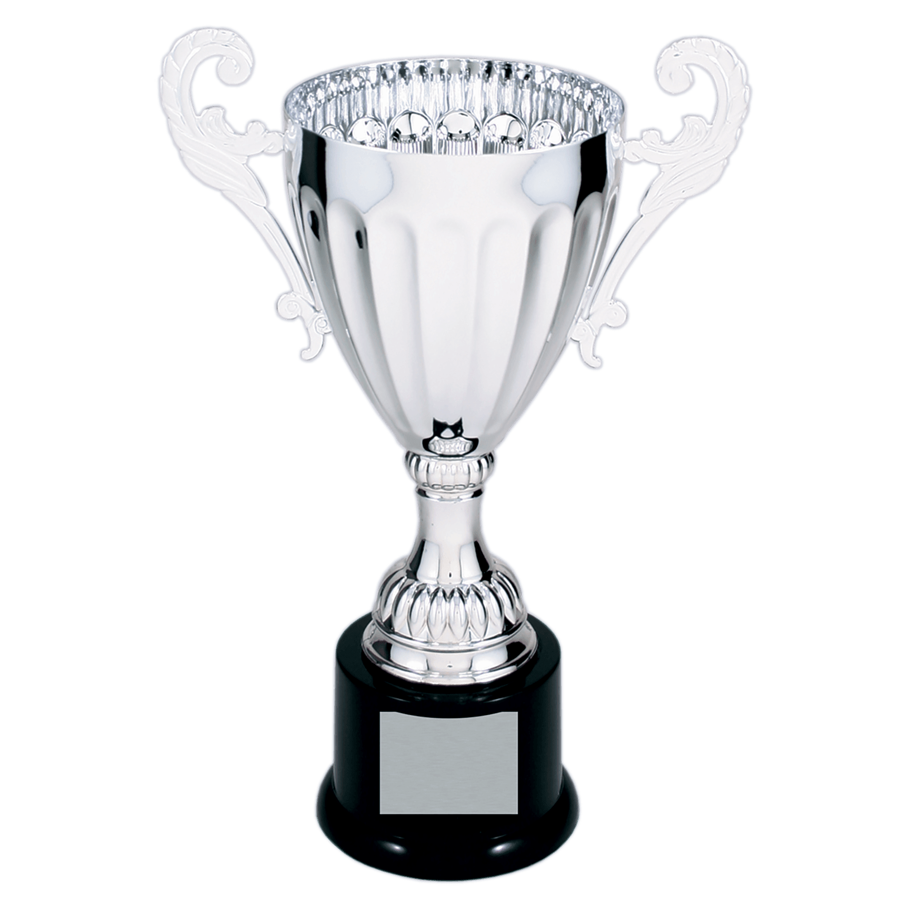 Scallop Embossed Metal Cup Trophy on Plastic Base - JDS