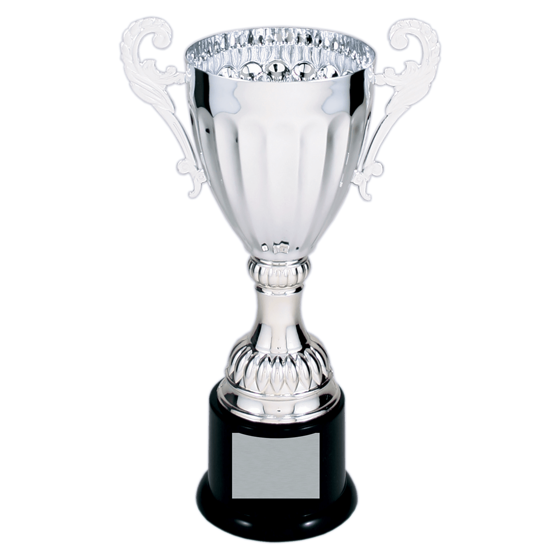 Scallop Embossed Metal Cup Trophy on Plastic Base - JDS
