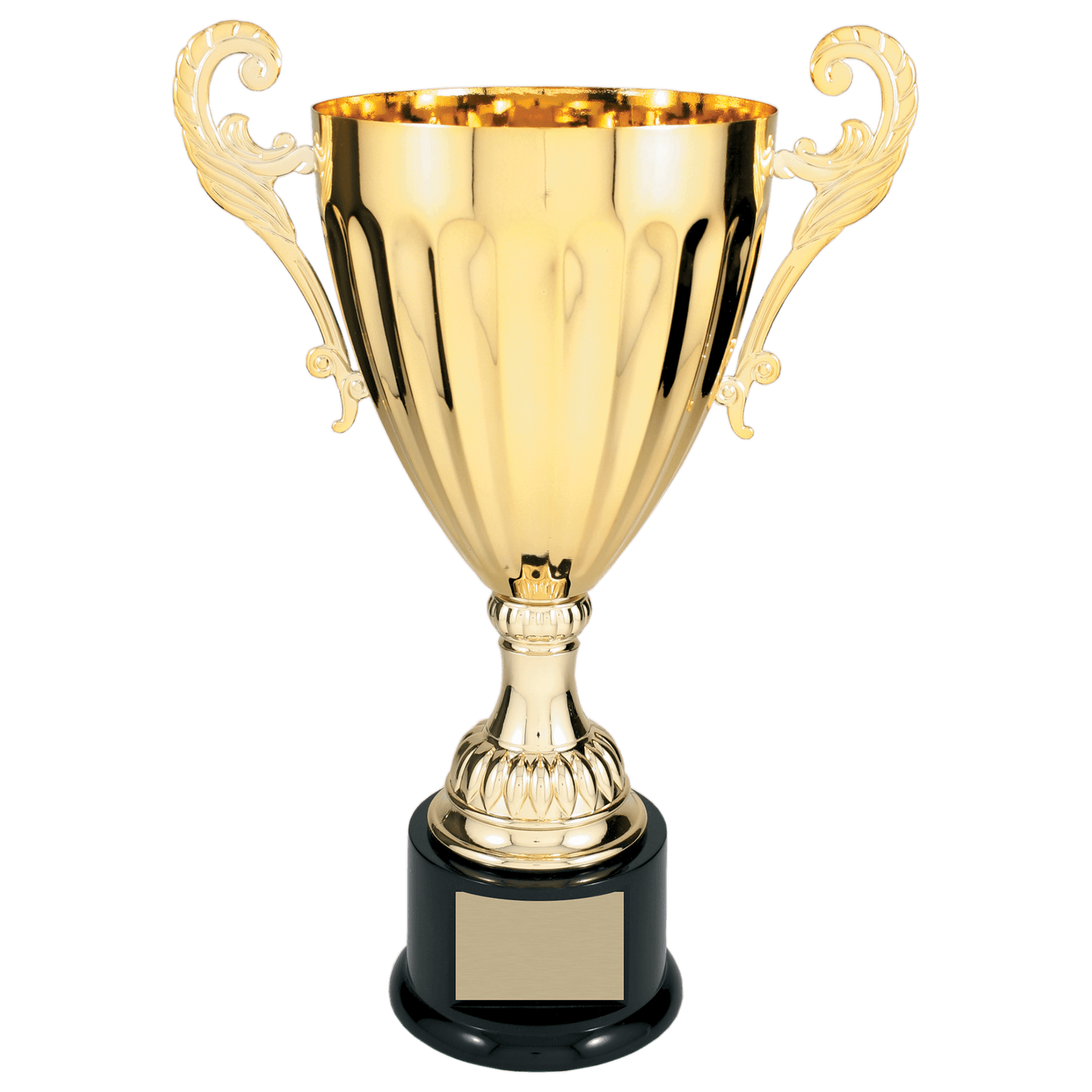 Scallop Embossed Metal Cup Trophy on Plastic Base - JDS