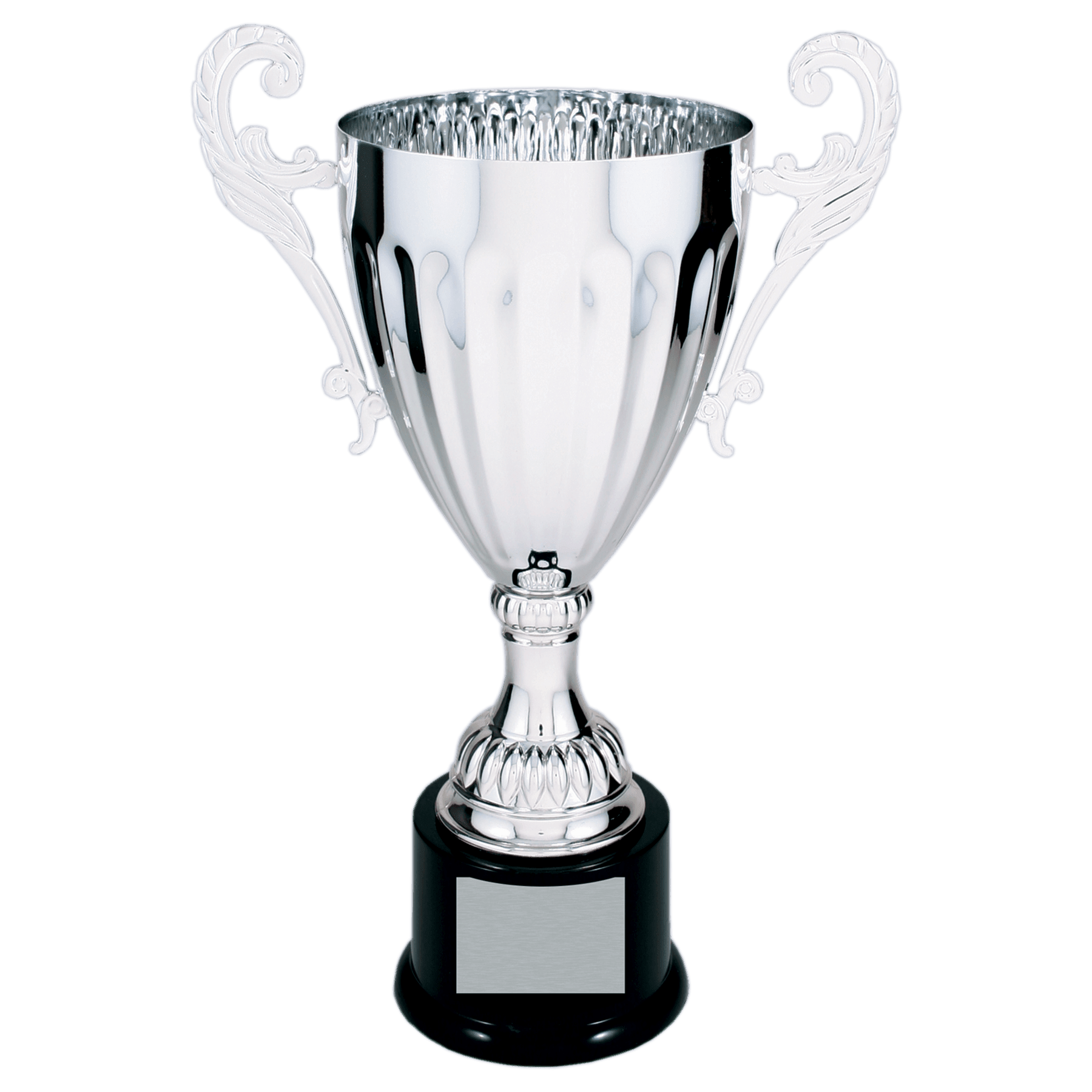 Scallop Embossed Metal Cup Trophy on Plastic Base - JDS