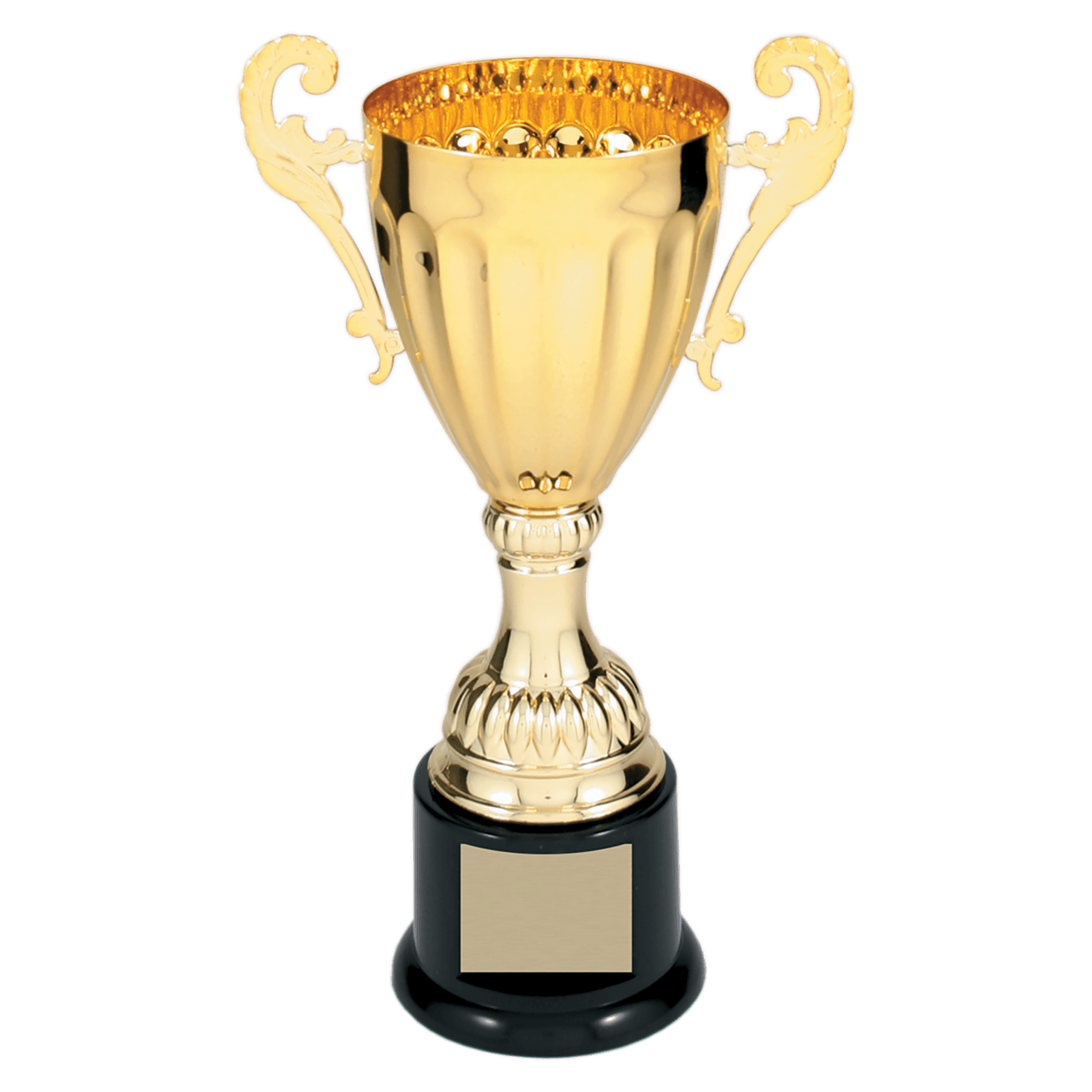 Scallop Embossed Metal Cup Trophy on Plastic Base - JDS
