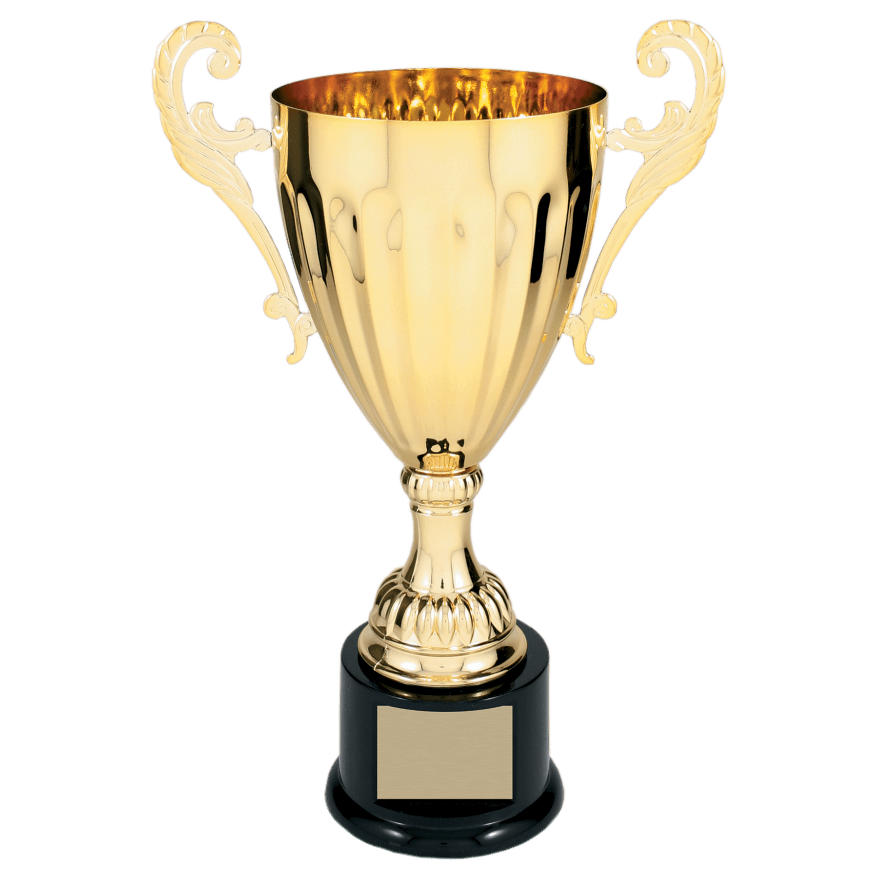 Scallop Embossed Metal Cup Trophy on Plastic Base - JDS