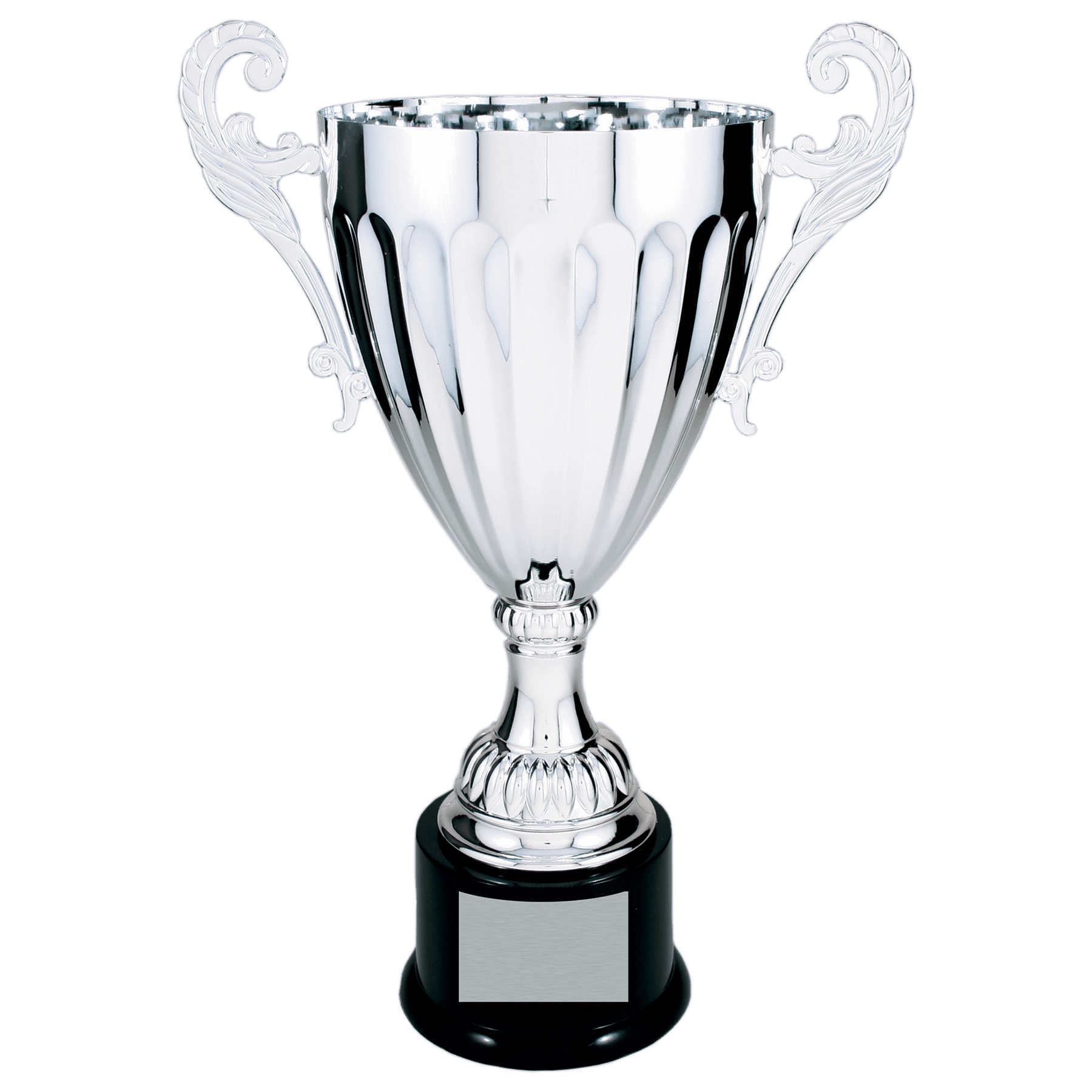 Scallop Embossed Metal Cup Trophy on Plastic Base - JDS
