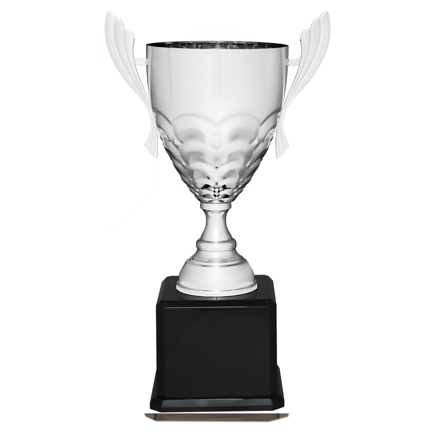 Scalloped Metal Cup Trophy on Royal Piano Finish Base - JDS