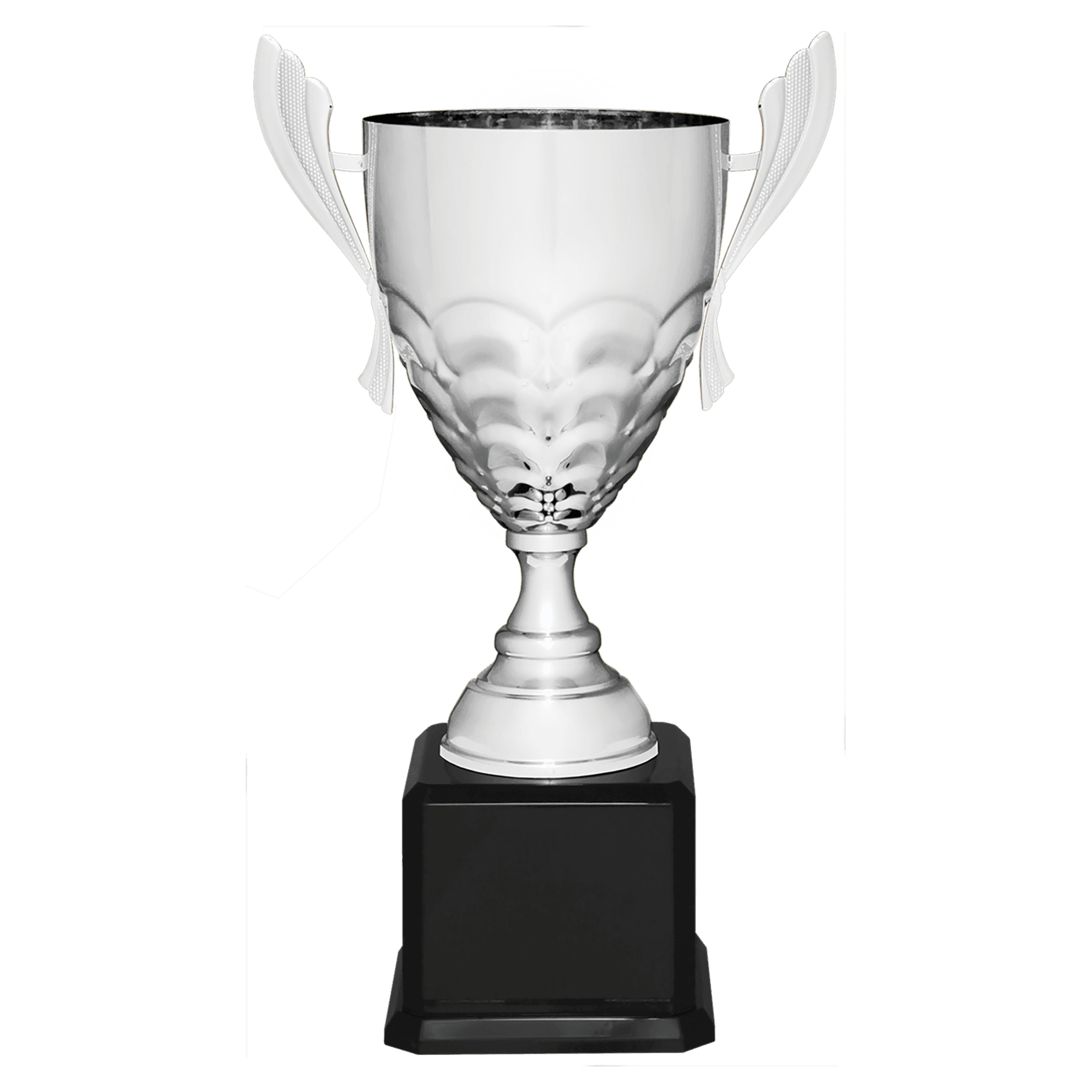 Scalloped Metal Cup Trophy on Royal Piano Finish Base - JDS