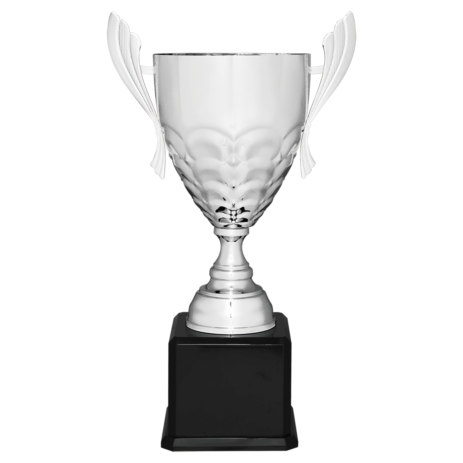 Scalloped Metal Cup Trophy on Royal Piano Finish Base - JDS