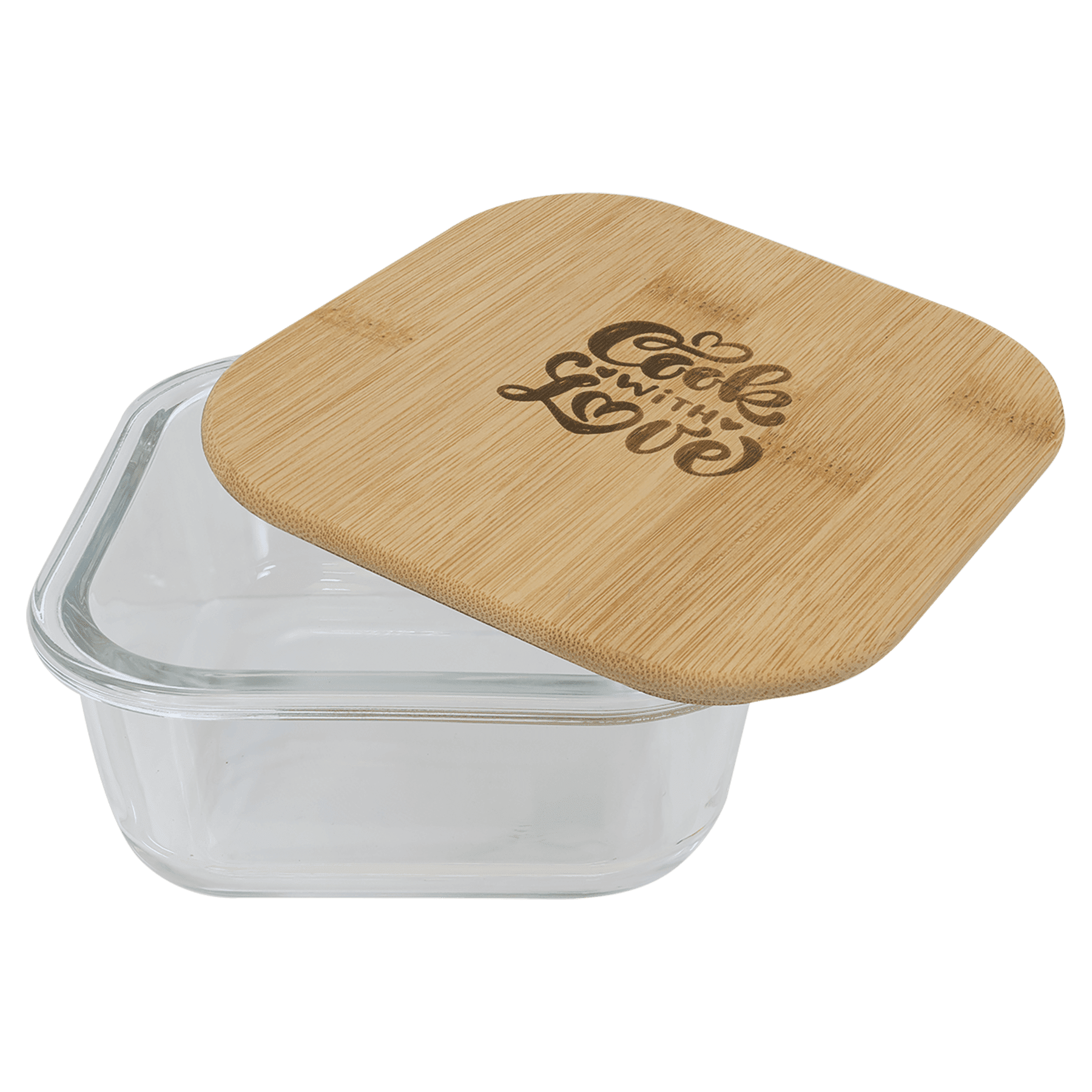 Square Glass Container with Bamboo Lid - JDS