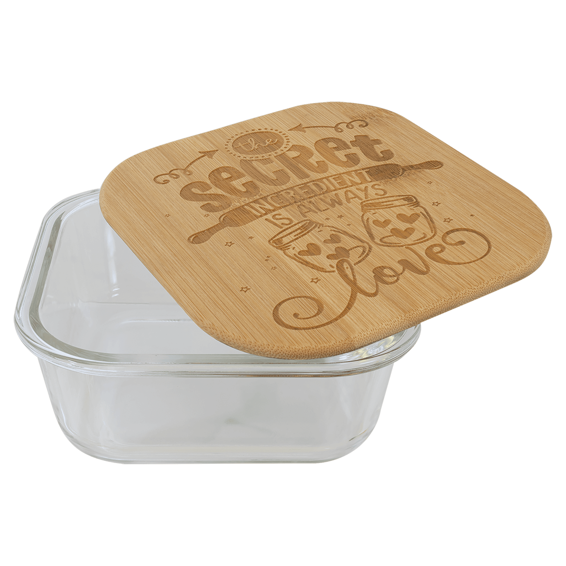 Square Glass Container with Bamboo Lid - JDS